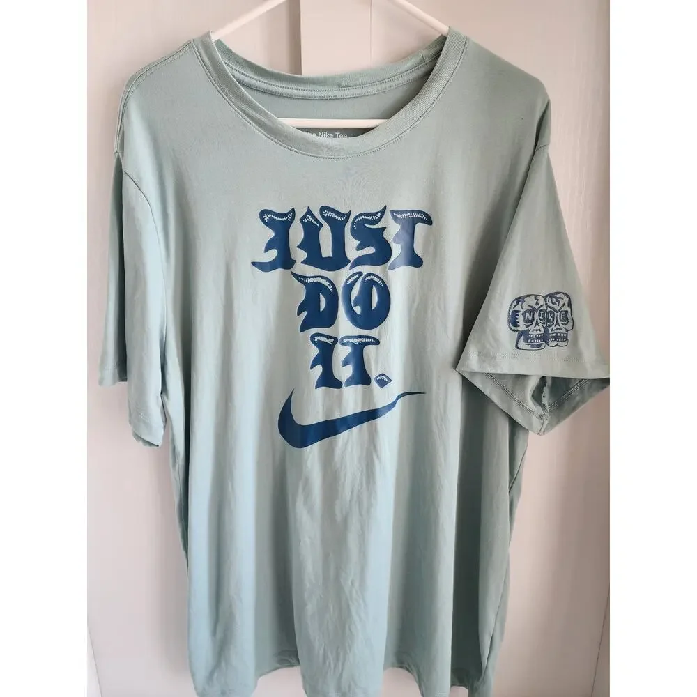 Nike Dri-Fit Bones Skeleton Graphic T-Shirt Green #‎ FJ2401-309 Size XL